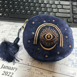 Brand NEW Third Eye Embroidered Velvet Pouch